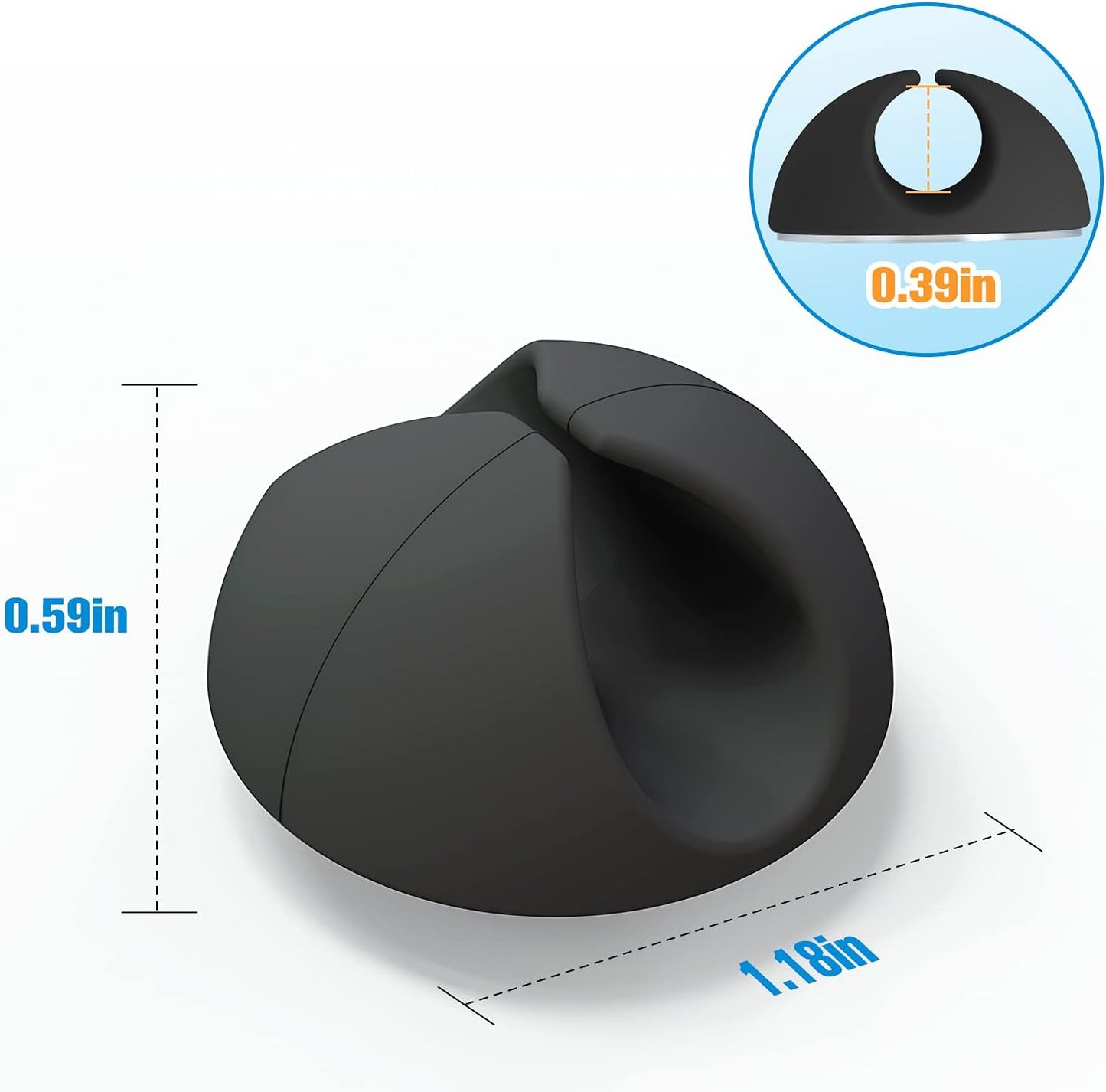 12 Pack Cable Clips, Znben Cord Organizer Holder Adhesive Cable Management Charger Wire Holder Clips for Desk, Home, Office, Car, Cubicle, Nightstand Black