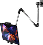 Tablet Wall Mount, 35" Aluminum Alloy Foldable Arm, 360 Degree Angle Adjustable for Kitchen/Desk, Compatible with 4.7-13" Tablet Like iPad Pro, Air, Mini, iPhone, Galaxy, Fire, Switch, Camera, Webcam