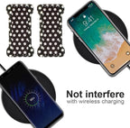 Finger Strap Phone Holder,Cell Phone Finger Grip Strap Holder for Hand, Ultra Thin Anti-Slip Universal Cell Phone Grips Band Holder for Back of Phone - 2Pack(Dot Black)