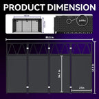 Portable DJ Booth T able,Foldable DJ Table Stand Portable with White & Black Scrim,Adjustable DJ Facade Booth Station Metal Frame D J Table with Cable Hole for Private Events, Clubs, Bars (50*25 XL)