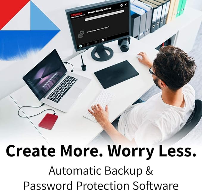 Toshiba Canvio Advance 4TB Portable External Hard Drive USB 3.0, Red - HDTCA40XR3CA