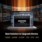 Gigastone SATA SSD 512GB (3-Pack) 2.5 inch SSD 530MB/s Upgrade Laptop PC Memory and Storage PS4 HDD Replacement 2.5" Internal Solid State Hard Drives SATA III SLC Cache 3D NAND Game Pro Performance