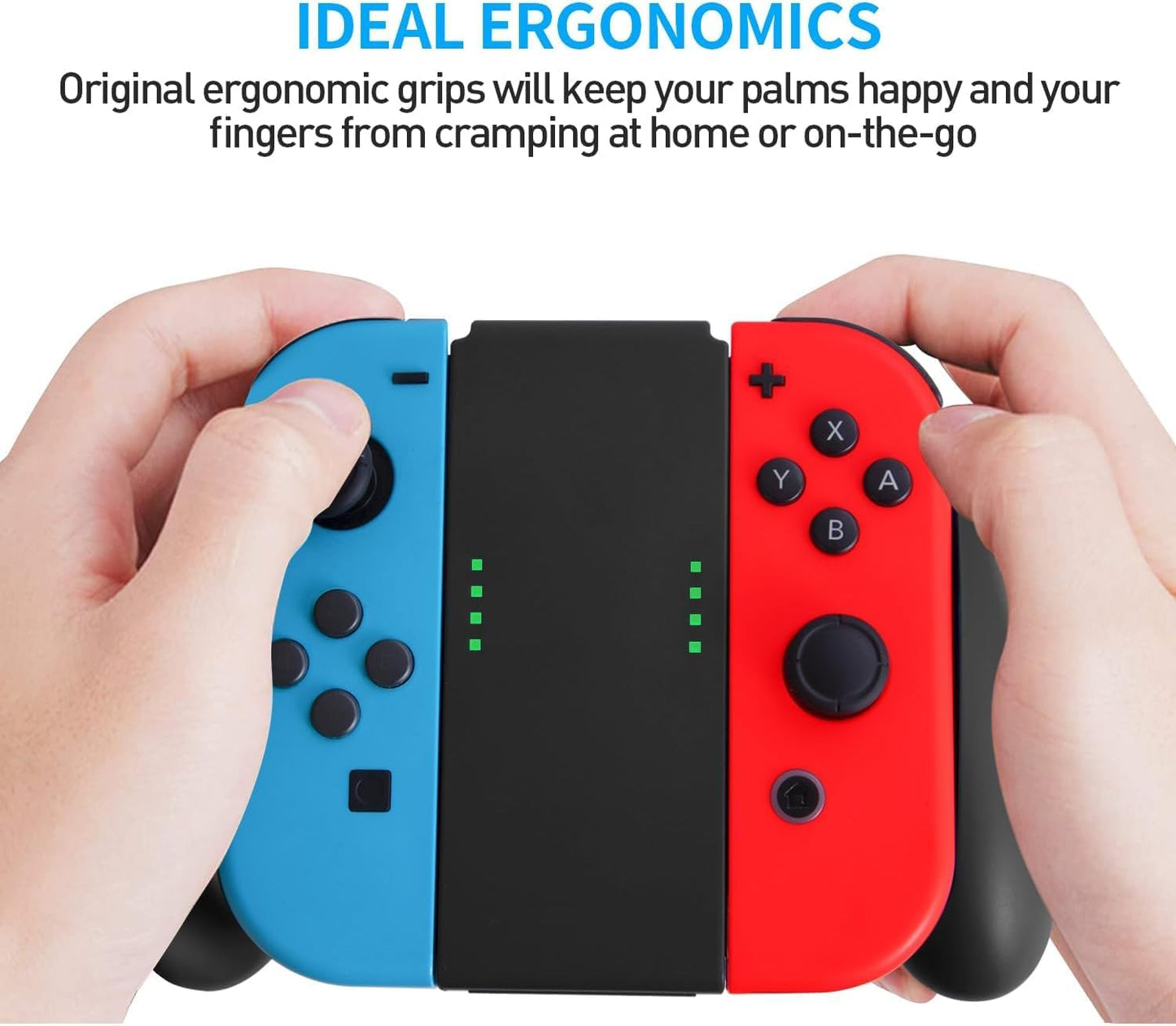 OEM Style Switch Joycon Grip Controller Charger Accessories with Charging Cable - Not for Joy Con 2 Controller
