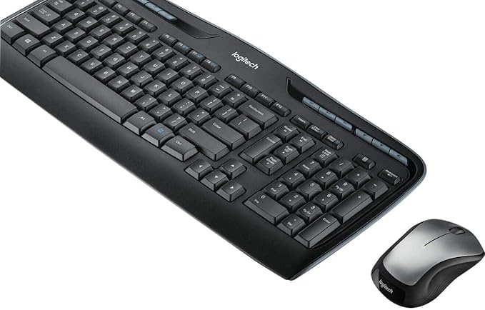 Logitech MK335 Quiet Wireless Keyboard and Mouse Combo - Black/Silver Keyboard and Mouse Combo Wireless, Ambidextrous
