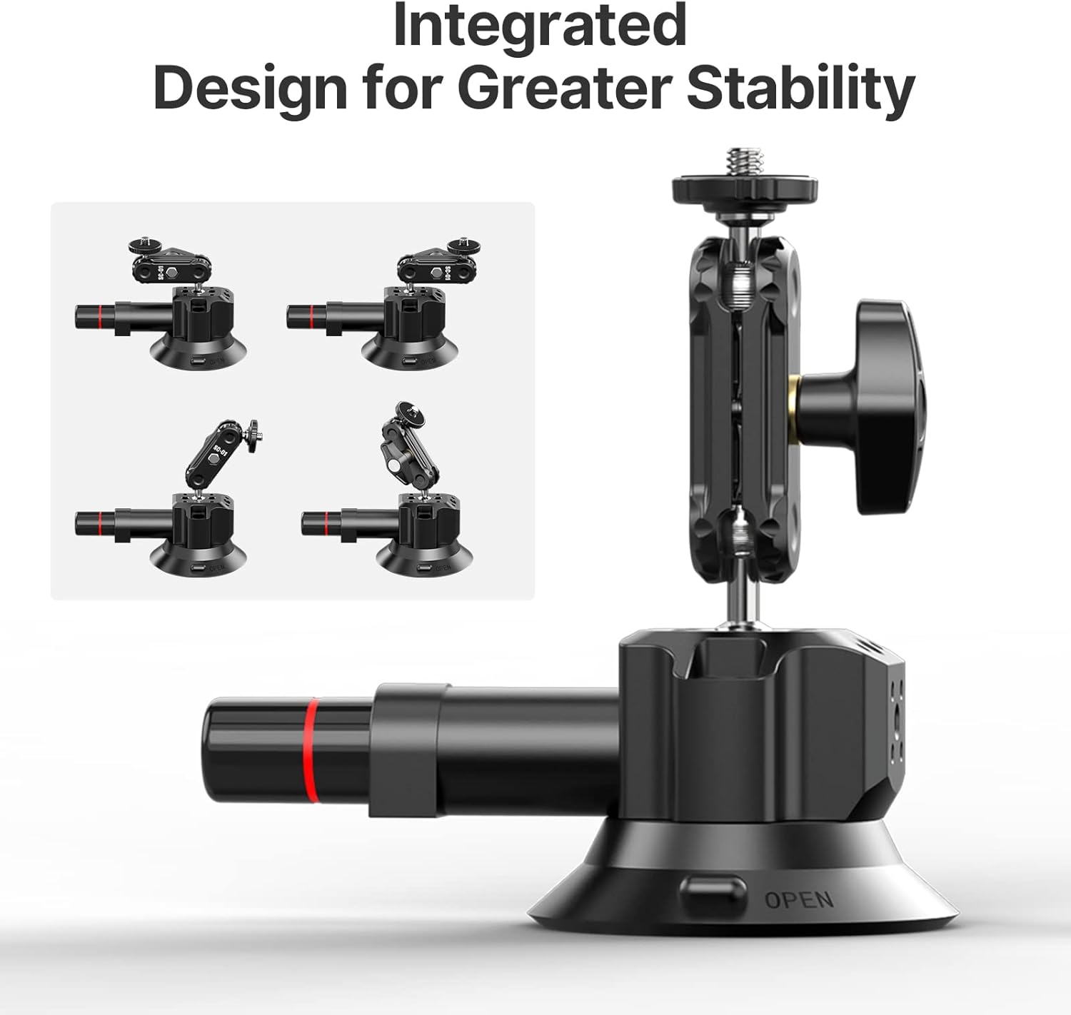 Suction Cup Mount for Action Cameras iPhone - ULANZI SC-01 3in Pump-actived Vacuum Suction Mount Magic Arm Phone Holder Action Cam Adapter Car Boats Windshield Window Mount for Action Cameras