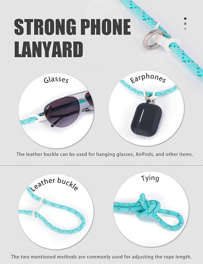 project-cb Phone Lanyard1, Phone Tether Tab2, Crossbody Cell Phone Lanyard, Rope Lanyard, Universal Adjustable Phone Strap (FoggyBlack-S)