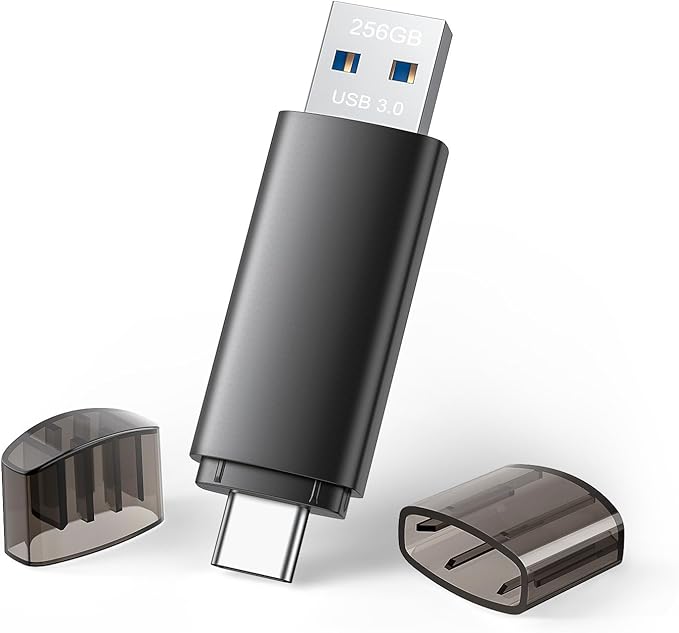 256GB USB C Flash Drive Dual USB 3.0 Flash Drive Type C + USB A Portable Type-C Flash Drive 2-in-1 USB-C Thumb Drive for Smartphone Tablet Computer Mac iPhone 15