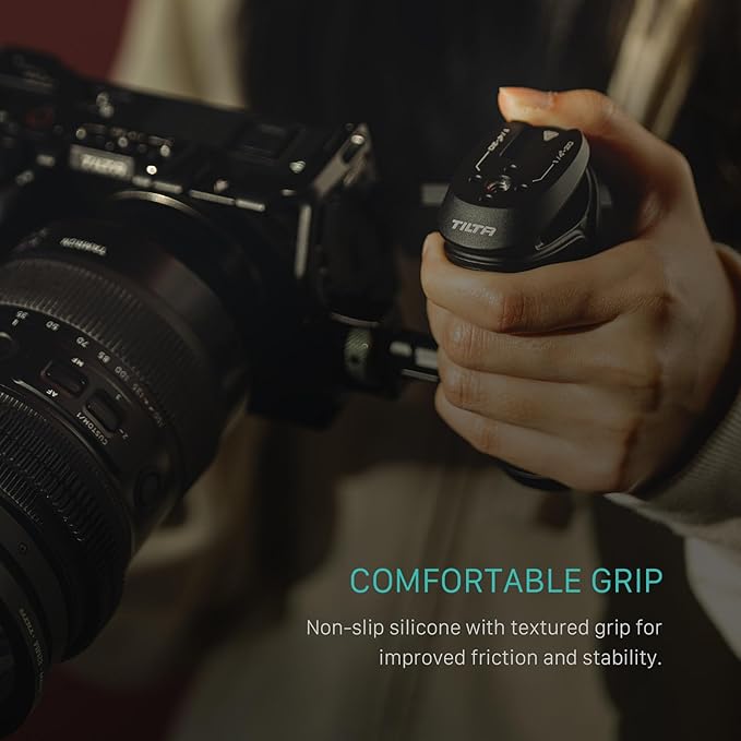 Tilta Xeno Side Handle for Filmmakers & Cameras - Black | Secure Connection & Helps Prevent Rotation | Adjustable Height | Textured Silicone Grip | Convenient Assembly (1/4"-20 w/Locating Pins)