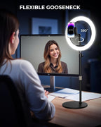 UBeesize 12" Desk Ring Light with Stand & Phone Holder - Adjustable Studio Light for Photography，Zoom Meetings, YouTube, TikTok, Live Streaming