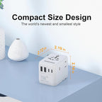 Universal Travel Adapter, RIOZIOZIOZ GaN III Worldwide Portable Adaptor with 70W PD Fast Charging, 7 Ports(2AC Socket&3USB-C&2USB-A), European Travel Essentials for EU/US/UK/AU/JP Power Plug