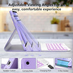 Keyboard Case for Samsung Galaxy Tab A9 Plus 5G 11 inch 2023 (SM-X210/X216/X218), 7 Color Backlit Detachable Keyboard Bluetooth, Smart Folio Cover with S Pen Holder for Galaxy Tab A9+ 11"(Purple)