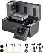 iRay DW30 Wireless Lavalier Microphone with 16GB Internal Recording, Lav Mic Input, USB-C Output, 2.4GHz Wireless Mic for Camera, iPhone, PC - Ideal for Vlogging, Live Streaming, and Video Recording