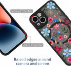AIGOMARA Magnetic Case for iPhone 14 Plus [Compatible with MagSafe] Cute Pink Blue Flower Floral Pattern Soft TPU Bumper Hard PC Back Anti-Fall Shockproof Protective Slim Cover for Women Girls