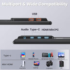 23.8” 4K Portable Monitor, UHD (3840*2160) 120% SRGB IPS FreeSync Gaming Moniter USB-C HDMI Large Work Home Office Second Monitor VESA Mountable, Adjustable Tilt & Height for Laptop, MacBook, PS4,Xbox