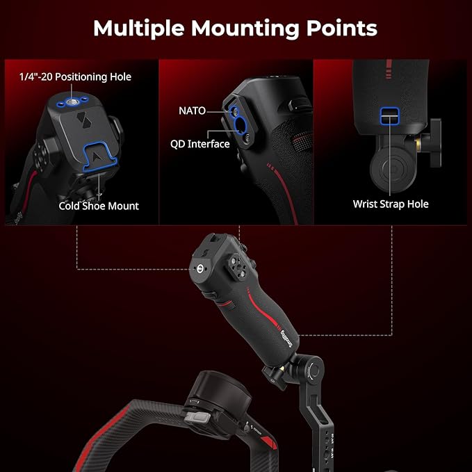 SmallRig Adjustable Sling Handle Only for DJI RS 2 / RS 3 Pro/RS 4 / RS 4 Pro Gimbal Stabilizer, Focus Control, Max Load 13.2lb, Joystick Operation, Mode Switching, Centering/Locking