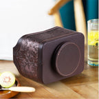 Fanousy 360° Rotating Remote Control Holder, PU Leather TV Remote Caddy Organizer Basket Storage Box with 5 Compartments for Pen, Pencil, Art Supplies, Makeup Brush, Office Desk Table Accessories