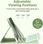 MMK iPad A16 Case (2025, 11"), iPad 10th Generation Case with Keyboard (2022, 10.9"), Wireless Detachable Keyboard, Pencil Holder (Green)