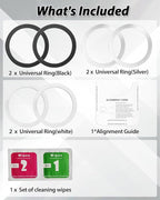 Metal Rings 6PCS,Ultra-Thin(0.4mm) for MagSafe Sticker,Magnetic Adapter,Phone Cases & Wireless Charger,Compatible with iPhone 16/15/14/13/12,Galaxy S24/S23/S22/Kindle,for Mag Safe Accessories