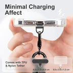 25mm Crossbody Phone Lanyard, Anti-Theft Crossbody Phone Strap for iPhone 16 Pro Max and Most Smartphones, Cell Phone Neck Lanyard w/ 2 Non-Adhesive Tether Tabs for Men and Women, Black