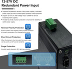 Industrial 8-Port Gigabit Ethernet Switch DIN Rail/Wall-Mount 8 port RJ45 10/100/1000Mbps Unmanaged DIN-Rail Switch Hardened 10 Ports Ethernet Fiber Switch with 2 SFP Fiber ports