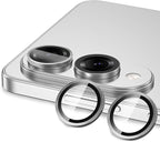 for Samsung Galaxy S25 Edge Camera Lens Protector, Individual Metal Ring Tempered Glass Lens Cover, [Strong Adsorption] Scratch Resistant Ultra-Thin HD Clear Lens Cover, 1 Set-Gray