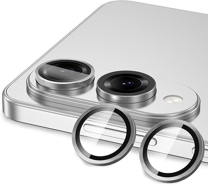 for Samsung Galaxy S25 Edge Camera Lens Protector, Individual Metal Ring Tempered Glass Lens Cover, [Strong Adsorption] Scratch Resistant Ultra-Thin HD Clear Lens Cover, 1 Set-Gray