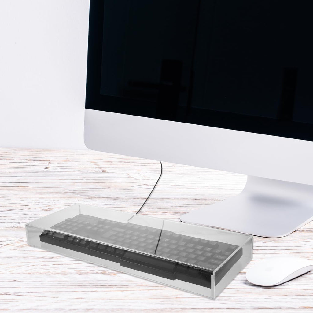 DOITOOL Acrylic Keyboard Cover Transparent Case: Mechanical Keyboard Protective Cover Desktop Cat Protector Computer Accessories - 18.6 X 5.9x 1.9inch