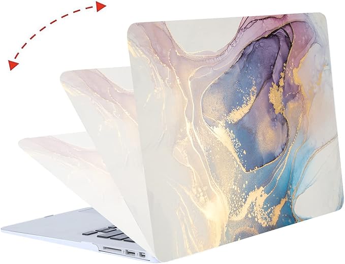 LanBaiLan Compatible for MacBook Pro 13 inch with Touch Bar 2020 2019 2018 2017 2016 Release M1 A2338 A2289 A2251 A2159 A1989 A1706 A1708, Laptop Hardshell Case and Keyboard Cover, Colorful Marble