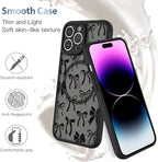 AIGOMARA Case for iPhone 15 Pro [Compatible with MagSafe] Black Ribbon Bow Pattern Design Soft TPU Bumper Hard PC Back Anti-Fall Shockproof Protective Slim Magnetic Cover for Women Girls