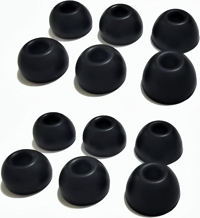 Silicone Ear Tips for Beats Studio Buds Tips Replacement Ear Earbuds Tips for Beats Studio Buds+/Fit Pro/Solo Buds Earbuds 6 Pairs LMS Black