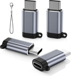 MoKo 4 Pack Lightning Female to USB C Male Adapter, iPhone to USB C Adapter for iPhone 15/16 Pro/16 Pro Max/16 Plus, Galaxy S24, iPad Air/Pro, for Charging/Data Transfer, NOT for Audio/OTG, Gray