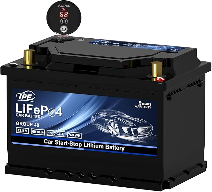 Group48 LiFePO4 Lithium-ion Car Battery Lightweight Design Auto Lithium Battery 12V 60AH High-Performance Car Battery