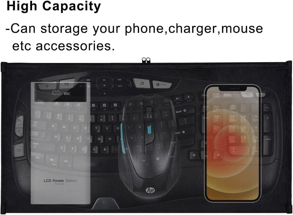 Keyboard Bag Case Sleeve Pouch for Universal Keyboard, Logitech/Razer/Das/Havit/Apple Magic Keyboard Protector, Wireless/Wire Computer/Gaming PC Keyboard Dust Cover-Black