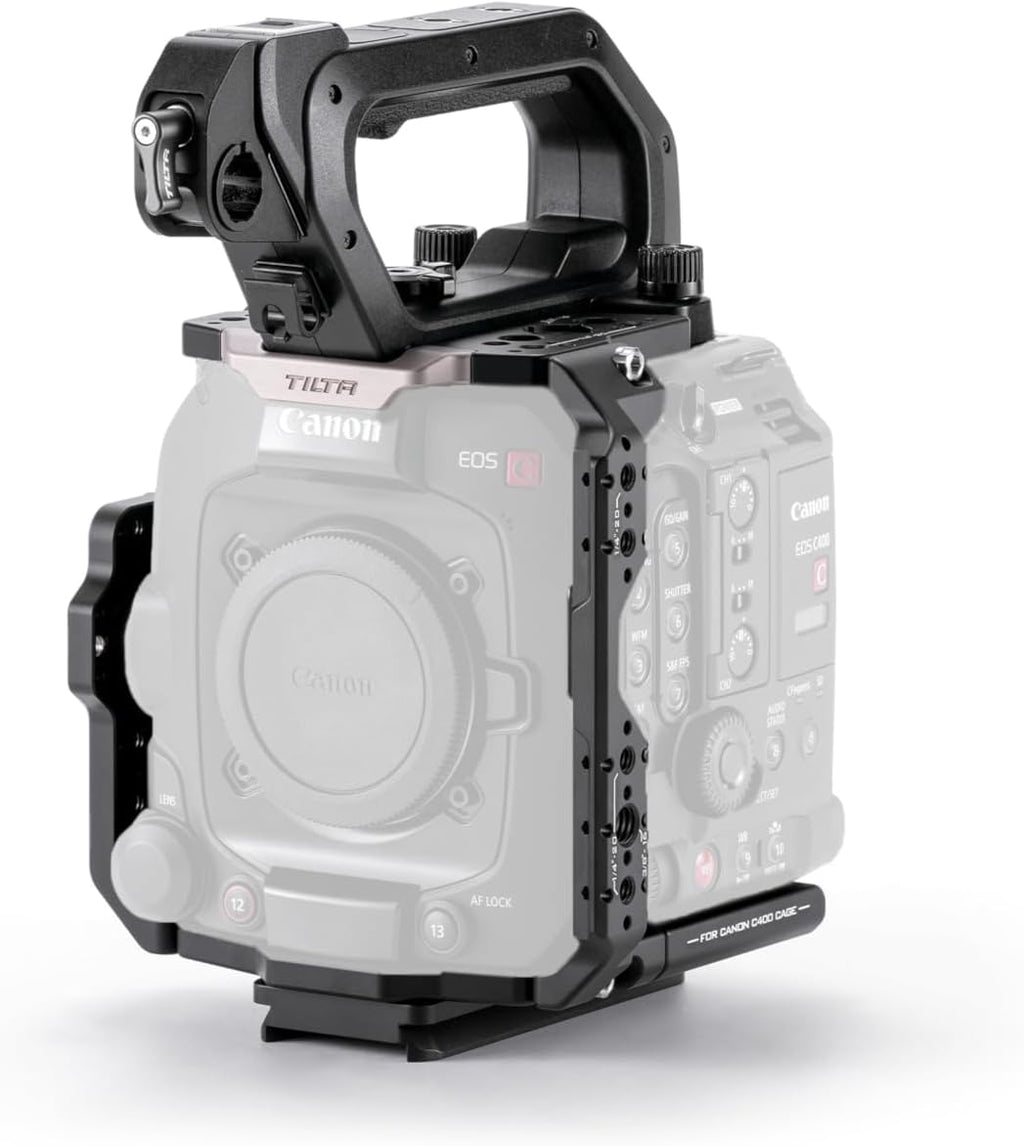 Tilta Camera Cage Kit for Canon C400 | Mounts via Arri Rosette, NATO Rail, 3/8"-16 & 1/4"-20 | Includes Full Cage, Quick Release Bottom Plate, Rear Accessory Plate + More (Base Kit)