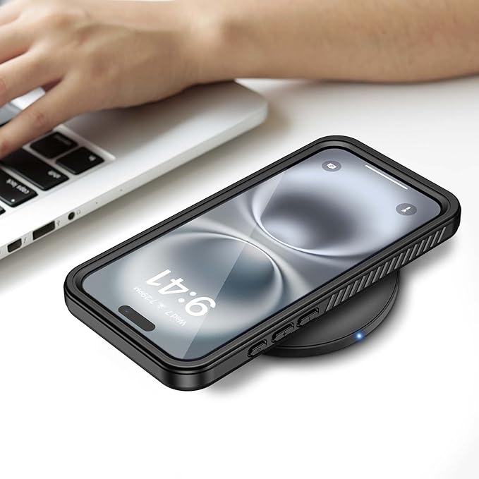 Lanhiem for iPhone 16 Plus Case, IP68 Waterproof Dustproof Shockproof Cases with Built-in Screen Protector, 360 Full Body Heavy Duty Rugged Phone Cover for iPhone 16 Plus - 6.7 inch (Black/Clear)