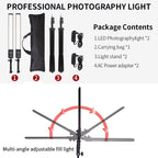 2 Packs LED Photography Lighting Dimmable 3200K-5500K LED Video Light Photo Studio Light Kit with Tripod Stand Bag for Camera Video Studio YouTube Product Portrait Live Streaming