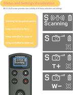 Hanpusen Rechargeable Camera Remote Control for Sony - Wireless Shutter Release with OLED Screen compatiable with ZV-1F,ZV-1II,ZV-1,ZV-E10II,ZV-E10,A6100,A6400,FX30,FX3;Replace Sony RMT-P1BT（Black）