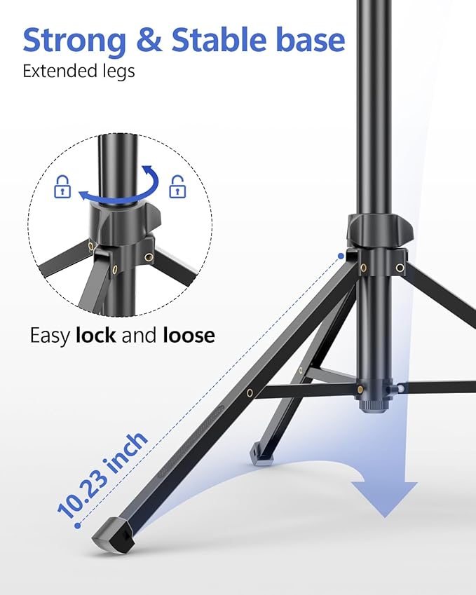 EMART 62’’ Cell Phone Tripod Stand, Adjustable Floor Cellphone Tri Pod Holder with Remote for iPhone and Android, Portable Compact Smartphone Selfie Stick for Video Recording Camera Ring Light Filming