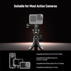 Neewer 6 in 1 Action Camera Mount Kit, Compatible with Hero 13 12 11 Max DJI Osmo Action Insta360, Metal Magnetic Quick Release Mount with 1/4" Thread & Folding Fingers for POV Shots, GP-23