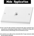 1-Port TV Cable Wall Plate F Connector Wall Plate Coax Wall Plate Video Wall Jack Single Gang Wall Plates (White, 16 Pcs)