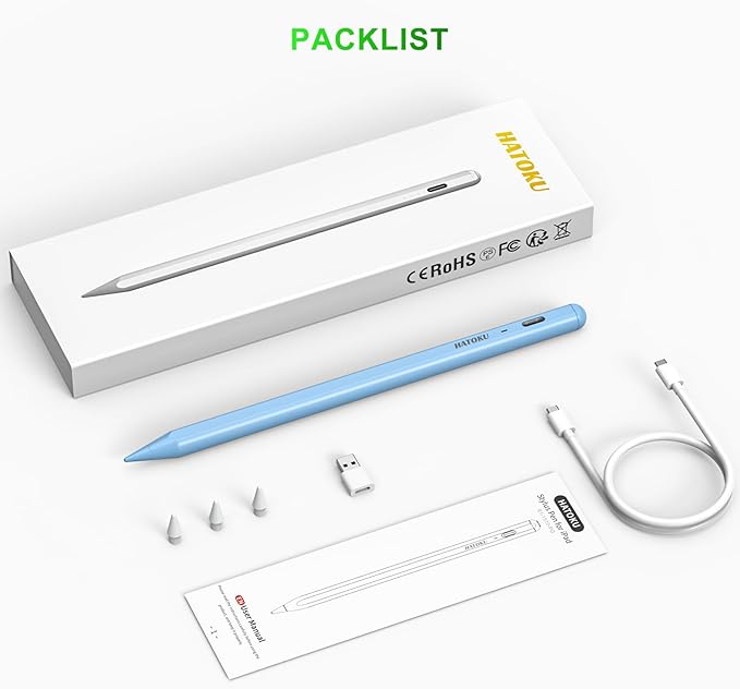 Stylus Pen for iPad 2018-2025: 15 Mins Fast Charging Pencil 1 Generation with Tilt Sensitivity Palm Rejection - Work for iPad Air 3 4 5 M2 M3- Pro 11" 12.9" M4 - Mini 5 6 - iPad 6 7 8 9 10 11 (Blue)