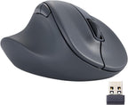 ELECOM Left Hand Wireless Ergonomic Mouse, 2.4GHz with Mini USB Receiver, Silent Click, 2000DPI, 5 Buttons, Optical Sensor, Compatible with PC, Mac, Laptop, EX-G, Msize Black (M-XGM31DBSKBK)