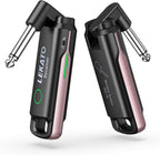 LEKATO Wireless Guitar System UHF Wireless Guitar Transmitter Receiver Rechargeable Audio Bass Cable with 70 Channels for Bass Electric Instruments(Pink)