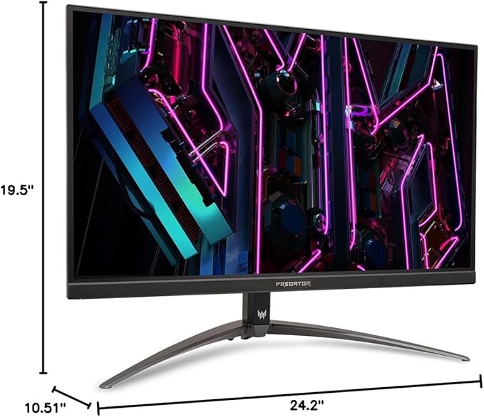 acer Predator XB273K 27" 4k Gaming Monitor | AMD FreeSync Premium | ZeroFrame Design | 160Hz Refresh | Up to 0.5ms Response | Height, Tilt, Swivel, Pivot Adjust | HDR 400 | 1 x DP 1.4 & 2 x HDMI 2.1