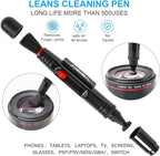 VSGO Professional Camera Lens Cleaning Kit for Canon, Nikon, Sony, Pentax DSLR Lenses - Includes Lens Pen, Air Blower, and Fluid (DKL-15D)