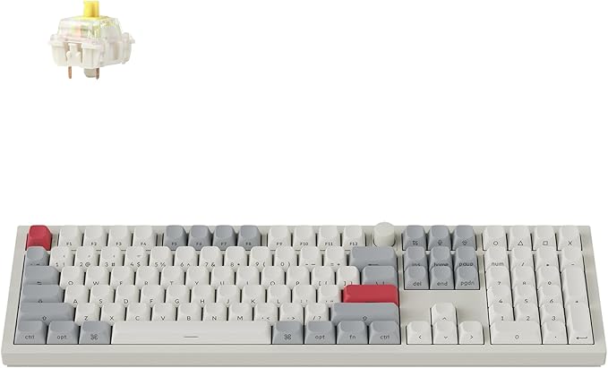 Keychron Q6 Max QMK/LAUNCHER Wireless Bluetooth/2.4GHz/USB-C Wired Custom Mechanical Keyboard, Full Size Programmable Knob RGB Backlit Hot-Swappable Gateron Banana Switch for Mac Windows Linux - White
