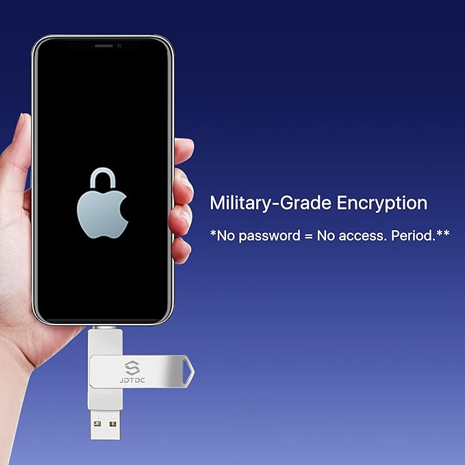 Genuine Apple MFi Certified 128GB iPhone-Photo-Stick Real Capacity iPhone-Memory-Storage-Stick for Photos Videos Contacts USB-Flash-Drive-Thumb-Drive-for-iPhone iPad Android External-Storage