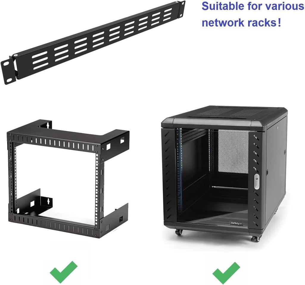 1U Hinged Vented Rack Mount Blank Panel Spacer for 19in Server Rack or Network Cabinet (1U Vented Blank Panel)