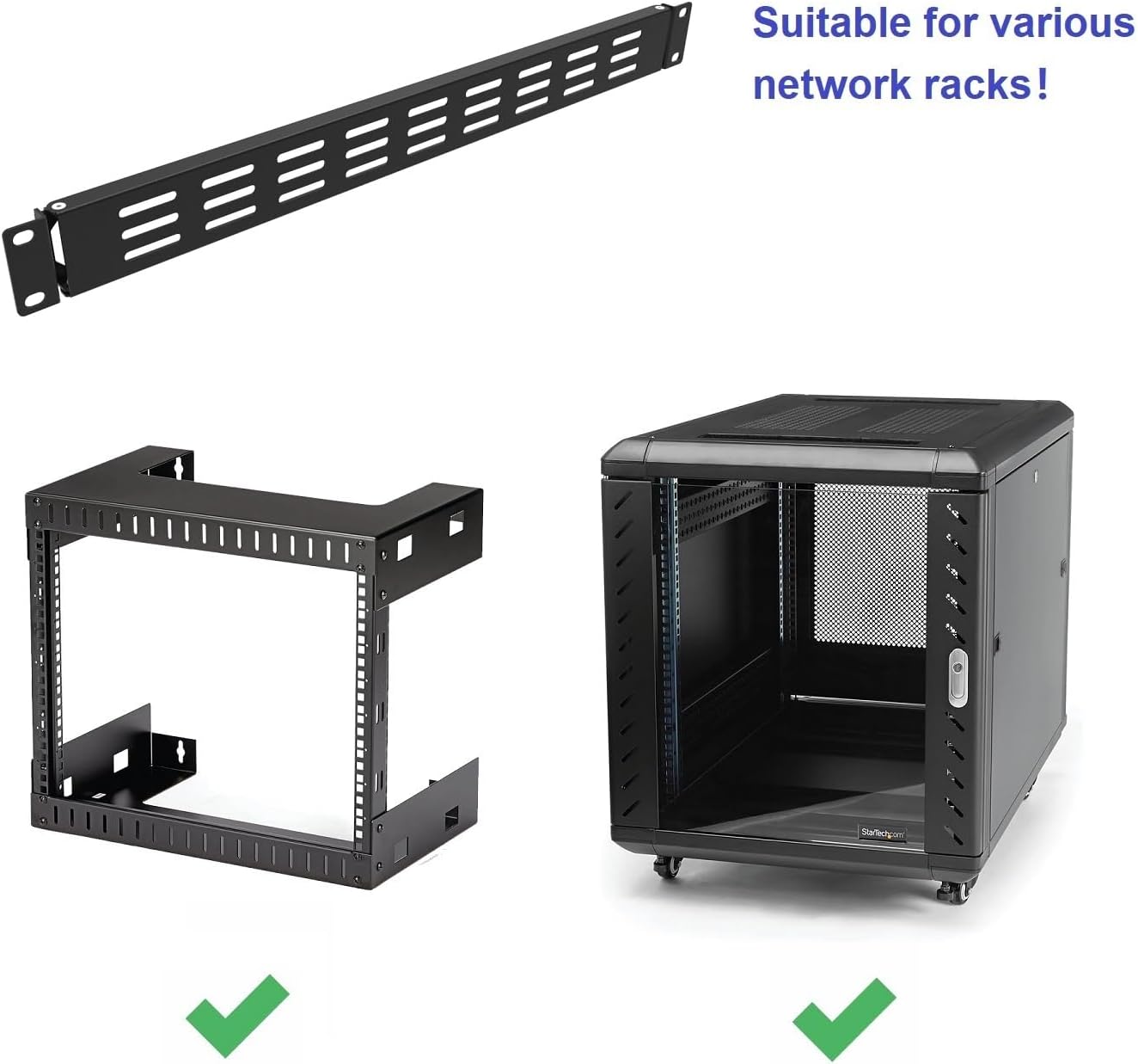 1U Hinged Vented Rack Mount Blank Panel Spacer for 19in Server Rack or Network Cabinet (1U Vented Blank Panel)