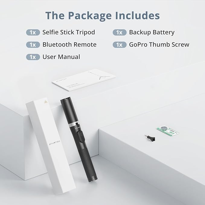 ATUMTEK 63"" Phone Tripod, Extendable Selfie Stick Tripod with Bluetooth Remote, All-in-One Aluminum Phone Tripod Stand with Cold Shoe Mount for 4”-7” iPhone and Android Smartphones Black, ATSS175